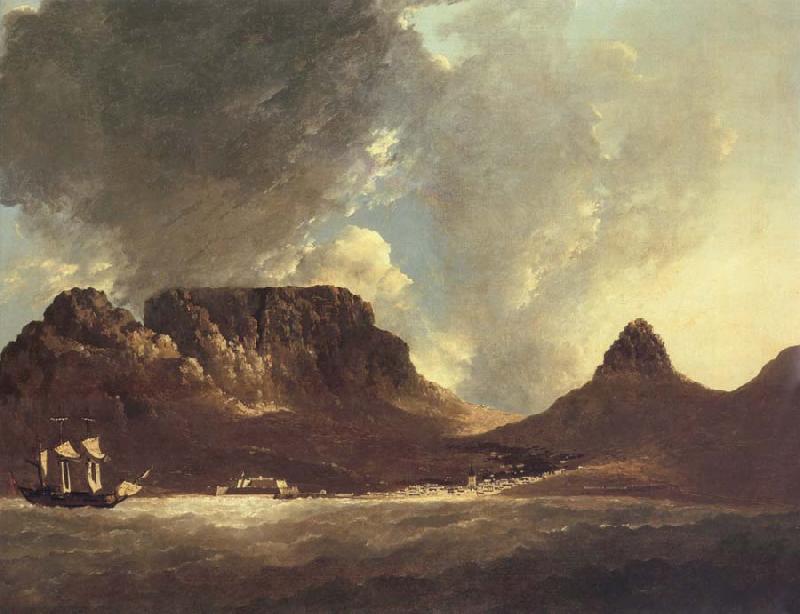 unknow artist A View of the Cape of Good Hope,taken on the spot,from on board the Resolution,capt,coode,November 1772 oil painting image